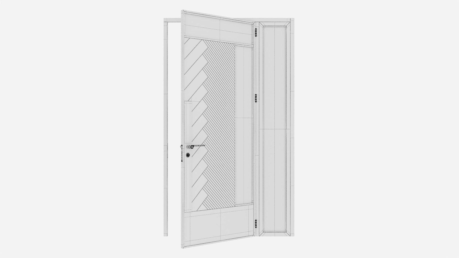 Aluminium door 199 3D model_6