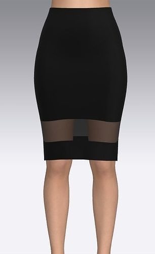 color and black color skirt detail look  Low-poly 3D model