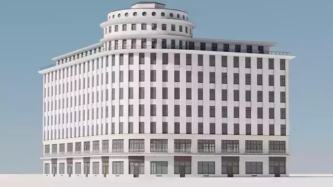 Eastern European Building 002 Low-poly 3D model