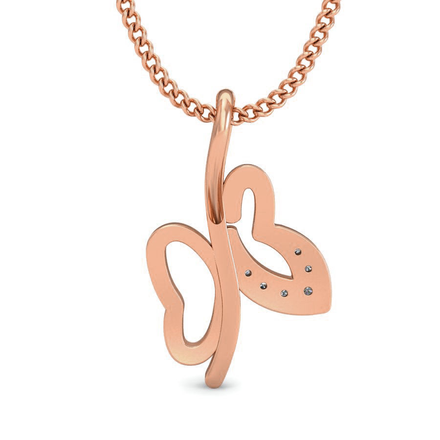 Light wt Diamond Butterfly Charms Pendant 3dm stl render Detail 3D print model_3