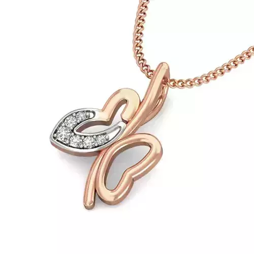 Light wt Diamond Butterfly Charms Pendant 3dm stl render Detail