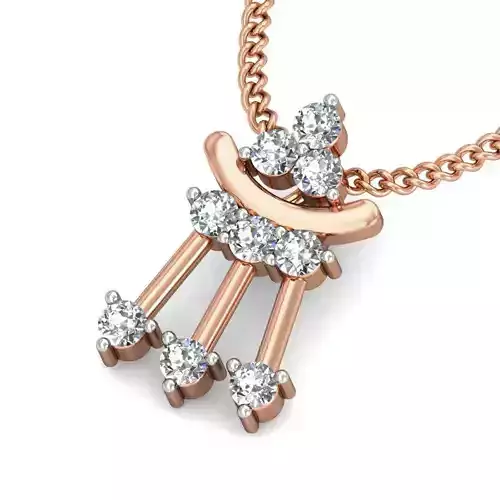 Light wt Diamond Charms Pendant 3dm stl render Detail