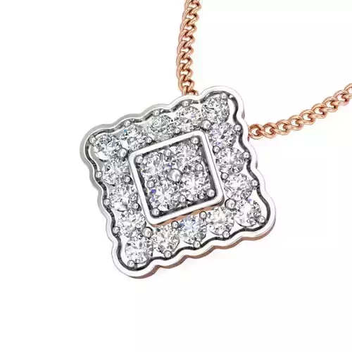 Square Light wt Diamond Charms Pendant 3dm stl render Detail 3D print model