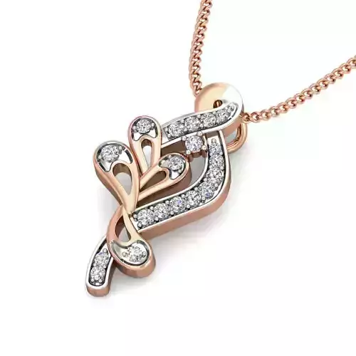 Light wt Diamond Charms Pendant 3dm stl render Detail