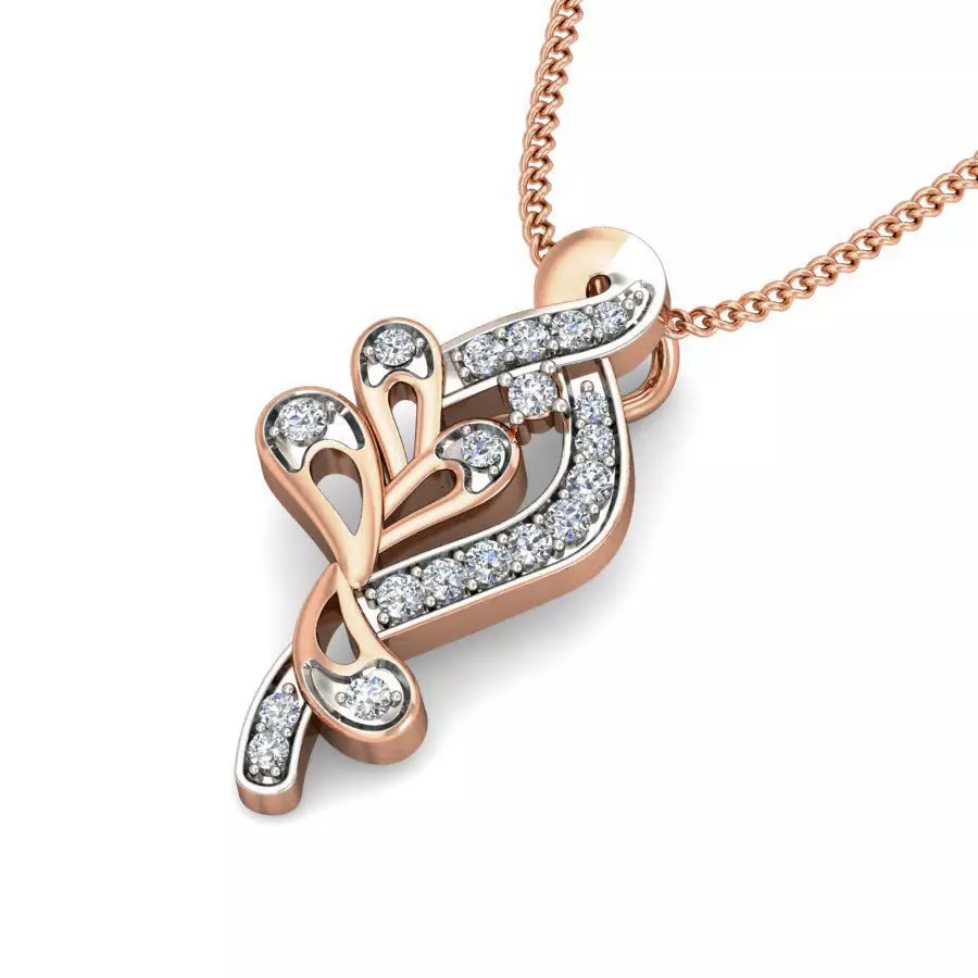 Light wt Diamond Charms Pendant 3dm stl render Detail 3D print model_0