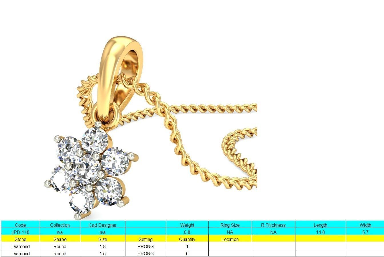 Light wt Diamond Charms Pendant 3dm stl render Detail 3D print model_5