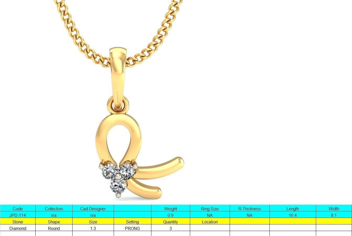 Light wt Diamond Charms Pendant 3dm stl render Detail 3D print model_1