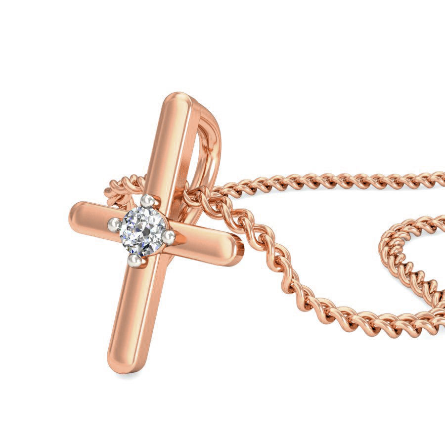 Cross Light wt Diamond Charms Pendant 3dm stl render Detail 3D print model_6