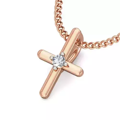Cross Light wt Diamond Charms Pendant 3dm stl render Detail 3D print model