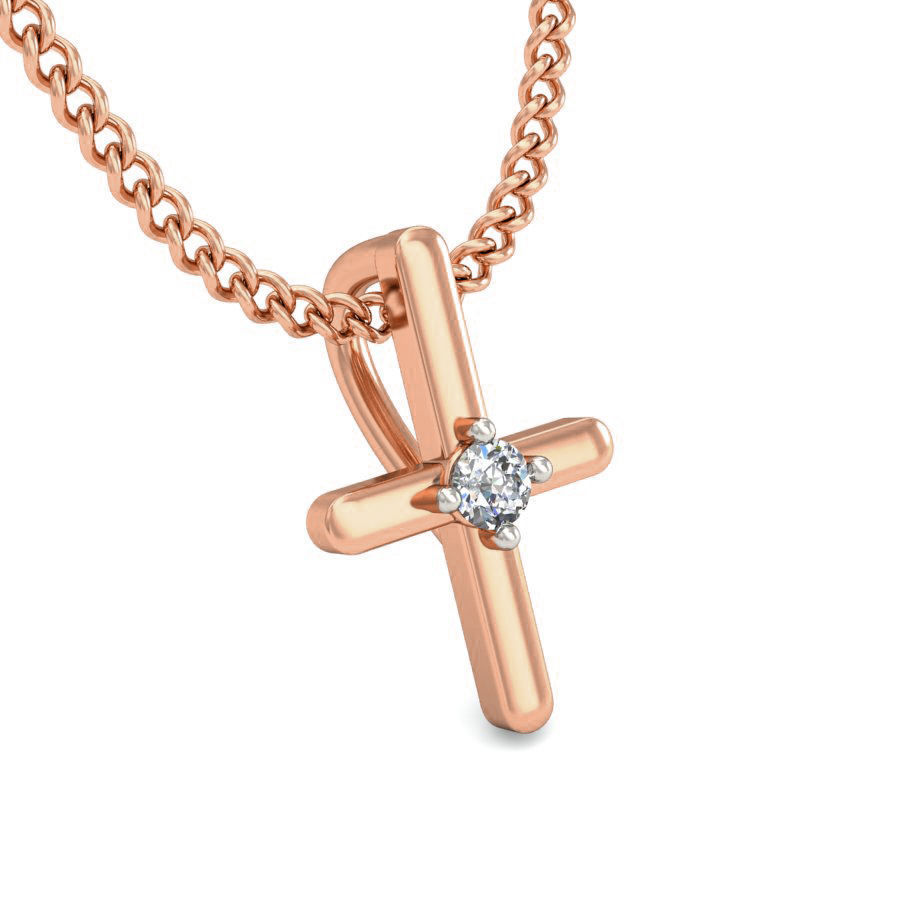 Cross Light wt Diamond Charms Pendant 3dm stl render Detail 3D print model_4