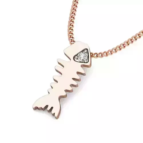 Light wt Fish Diamond Charms Pendant 3dm stl render Detail 3D print model