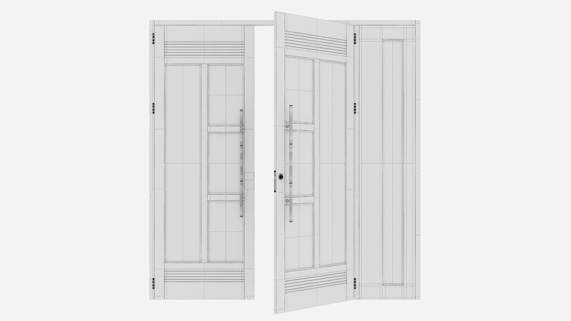 Aluminium door 200 3D model_5