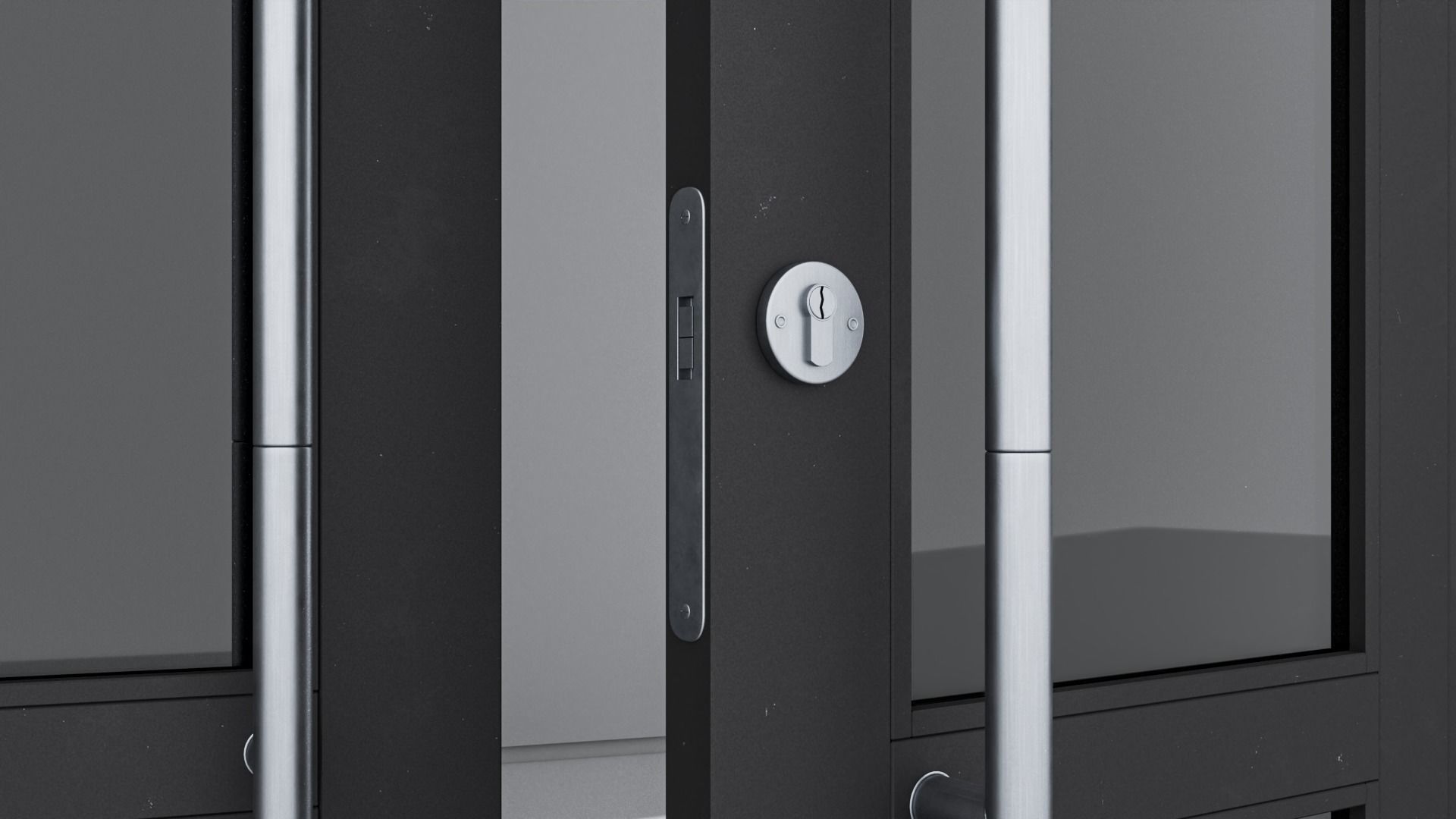 Aluminium door 200 3D model_4