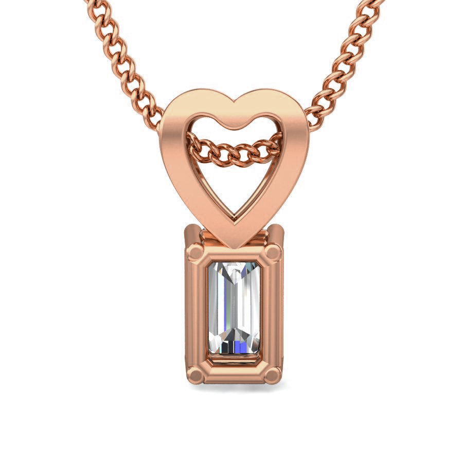 Solitaire Diamond Pendant 3dm stl render detail 3D print model_4