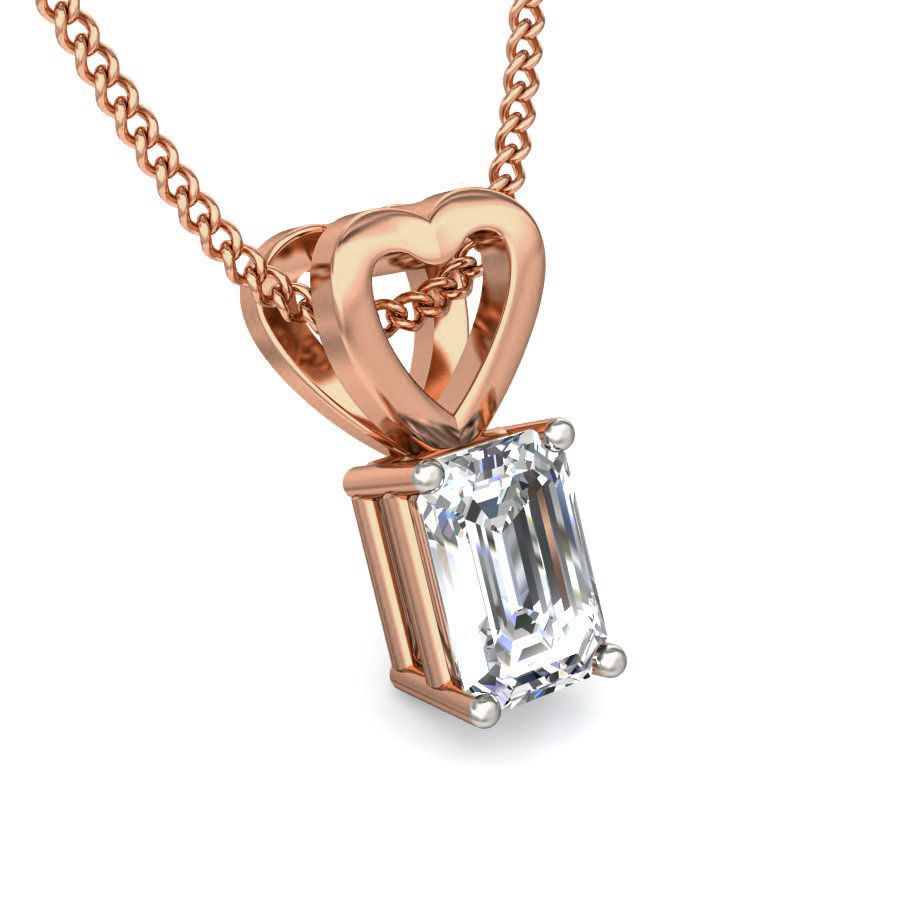 Solitaire Diamond Pendant 3dm stl render detail 3D print model_5