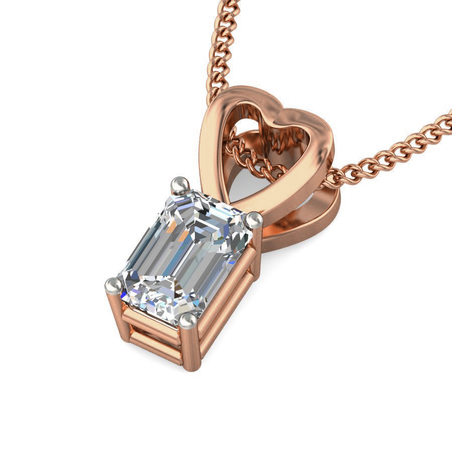 Solitaire Diamond Pendant 3dm stl render detail 3D print model_1