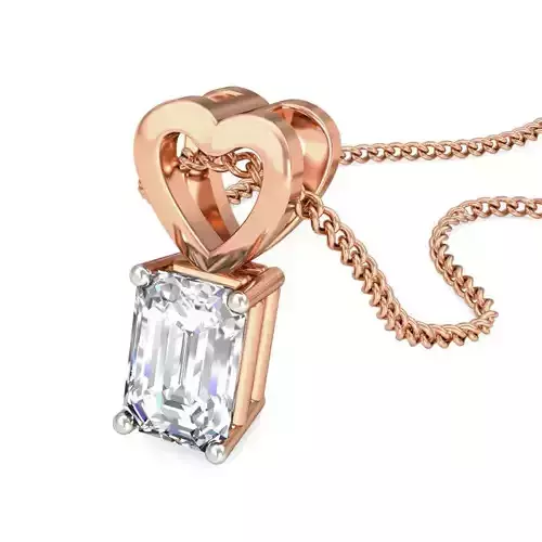 Solitaire Diamond Pendant 3dm stl render detail 3D print model