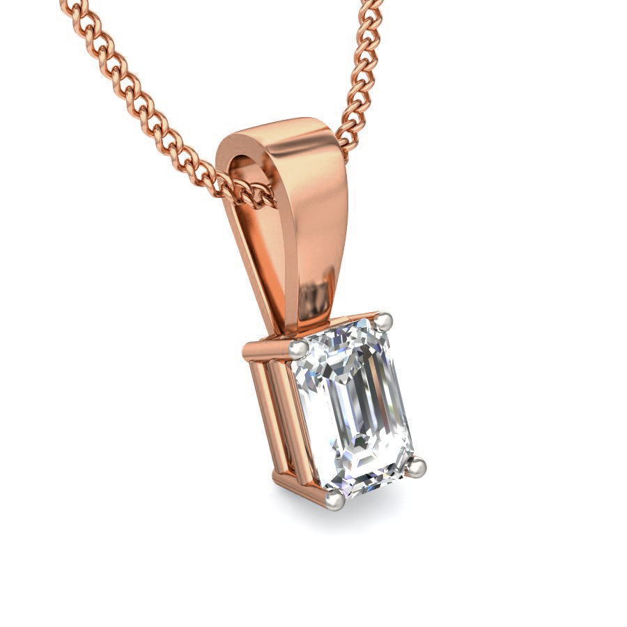 Solitaire Diamond Pendant 3dm stl render detail 3D print model_6