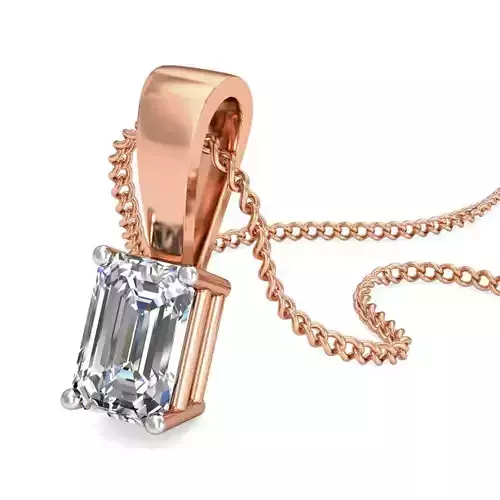 Solitaire Diamond Pendant 3dm stl render detail 3D print model