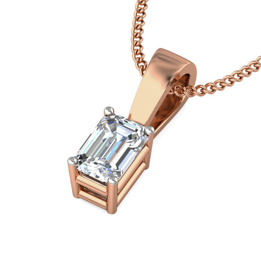 Solitaire Diamond Pendant 3dm stl render detail 3D print model_1