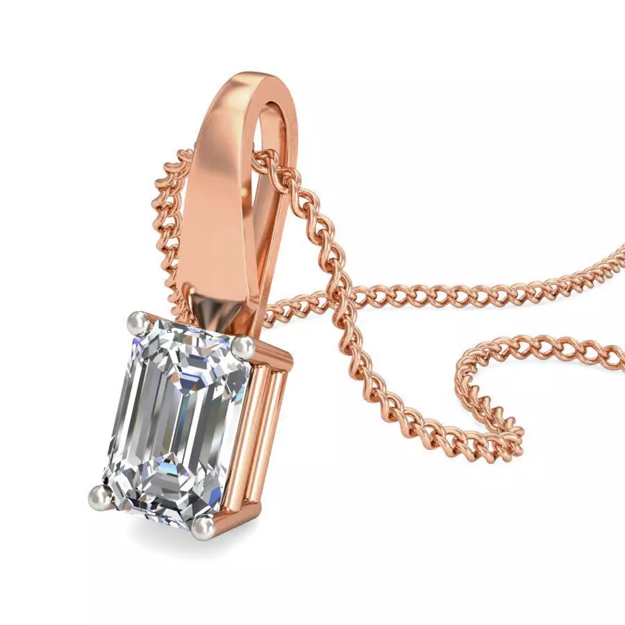 Solitaire Diamond Pendant 3dm stl render detail 3D print model_0