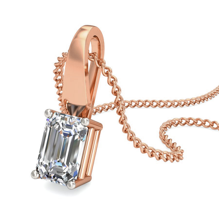 Solitaire Diamond Pendant 3dm stl render detail 3D print model_7