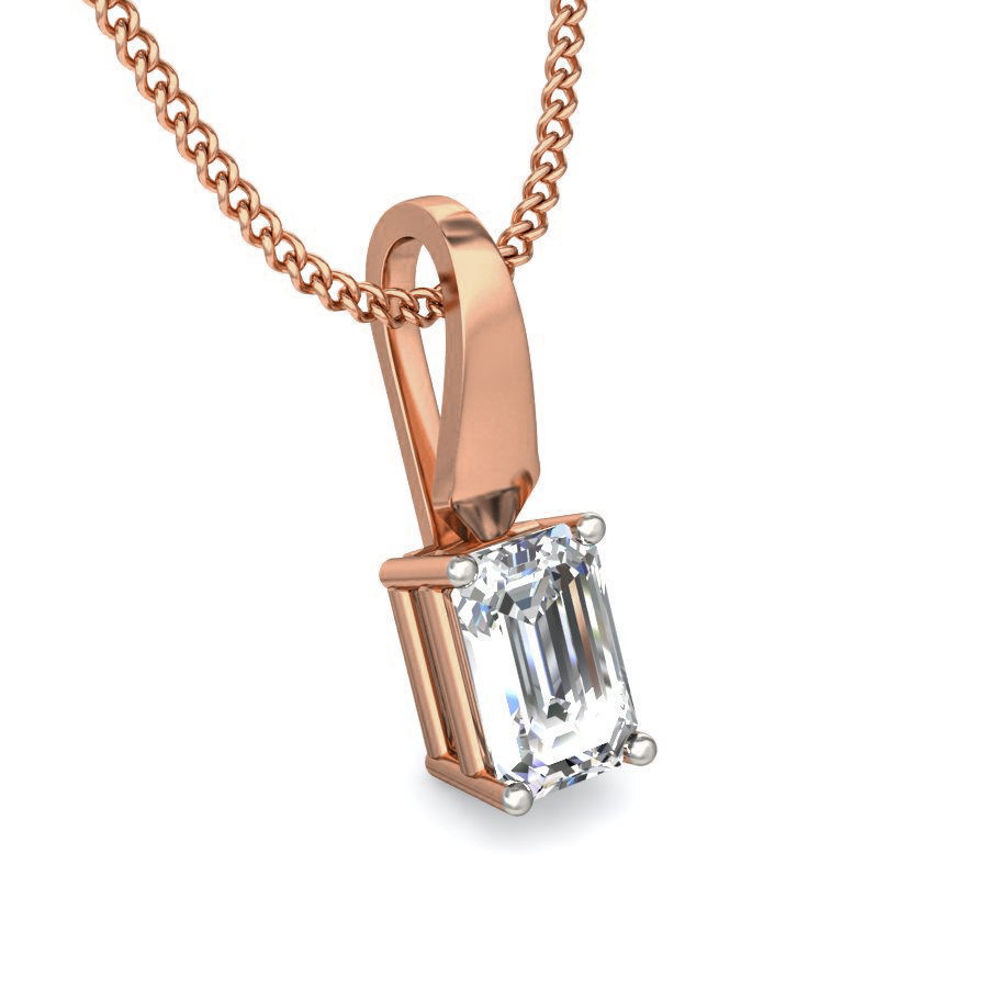 Solitaire Diamond Pendant 3dm stl render detail 3D print model_6