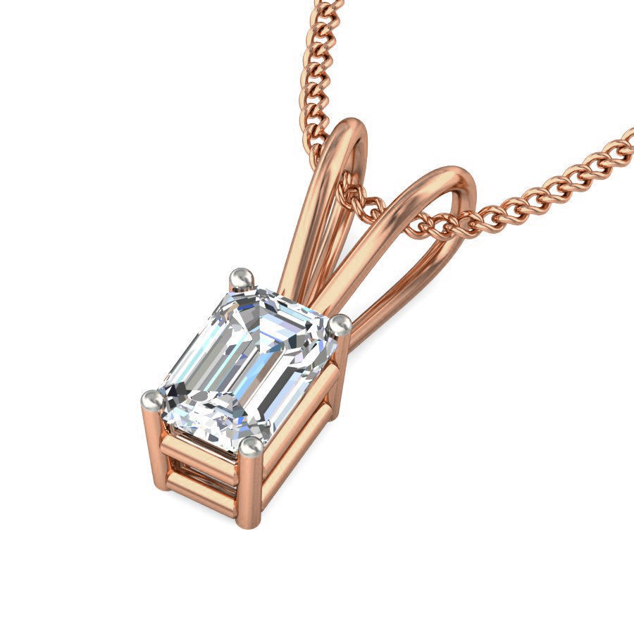 Solitaire Diamond Pendant 3dm stl render detail 3D print model_1