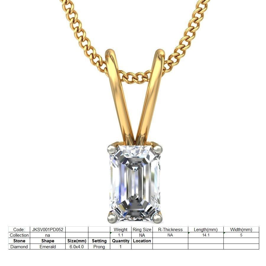 Solitaire Diamond Pendant 3dm stl render detail 3D print model_2