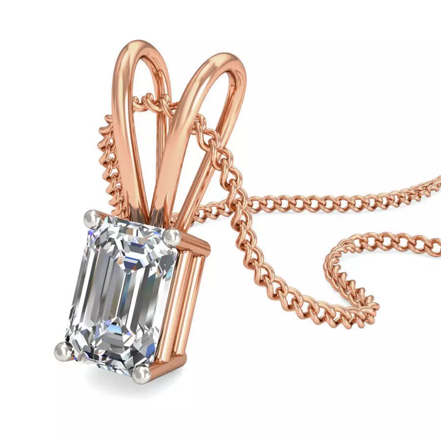 Solitaire Diamond Pendant 3dm stl render detail 3D print model_0