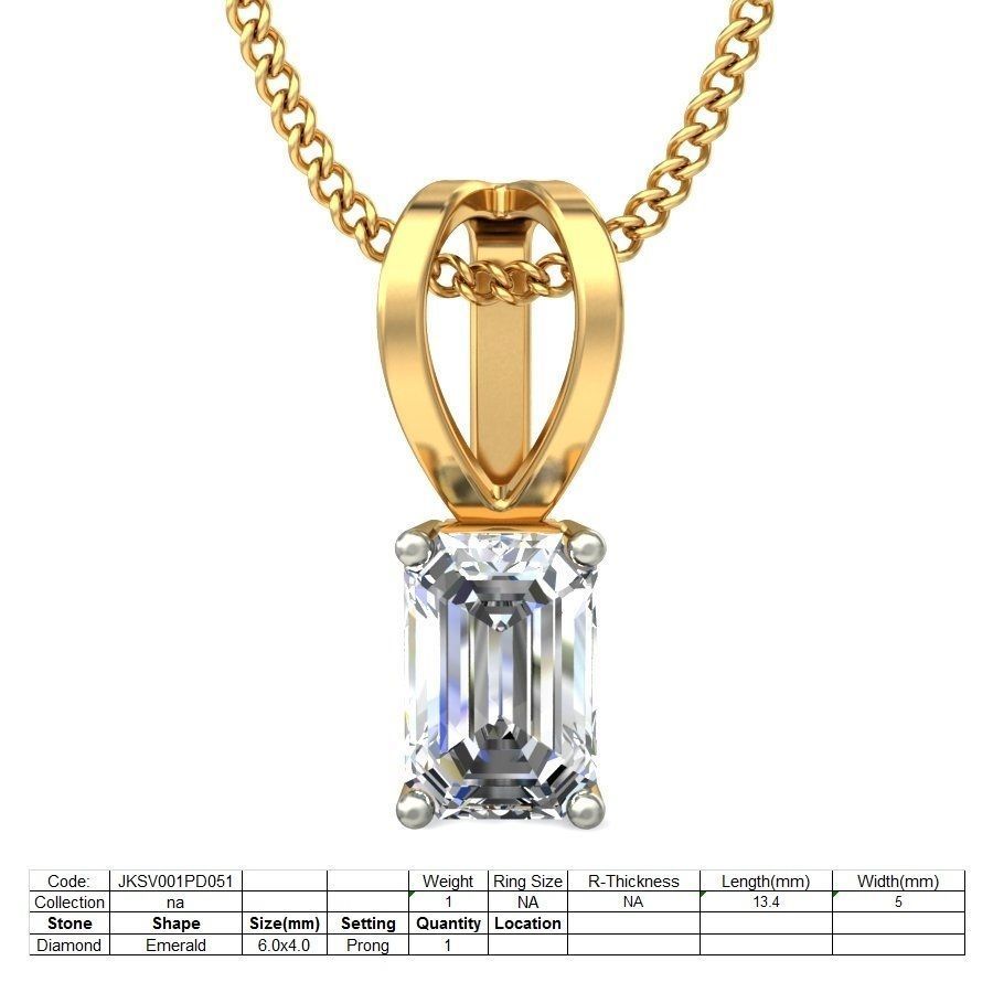 Solitaire Diamond Pendant 3dm stl render detail 3D print model_2