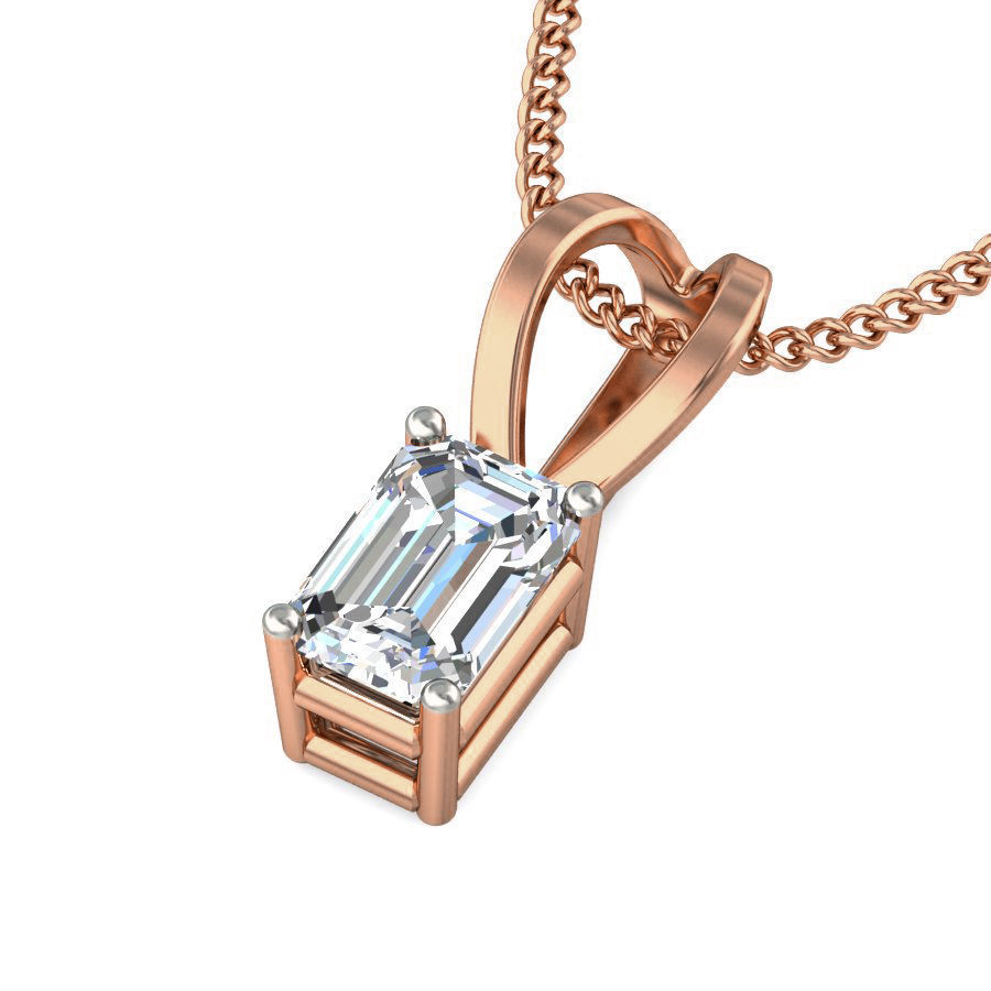 Solitaire Diamond Pendant 3dm stl render detail 3D print model_1