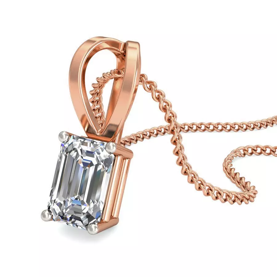 Solitaire Diamond Pendant 3dm stl render detail 3D print model_0