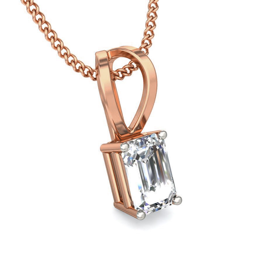 Solitaire Diamond Pendant 3dm stl render detail 3D print model_6