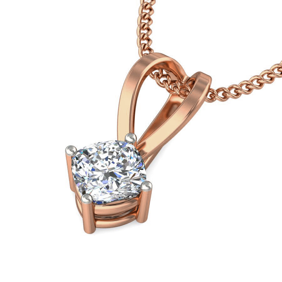 Solitaire Diamond Pendant 3dm stl render detail 3D print model_7