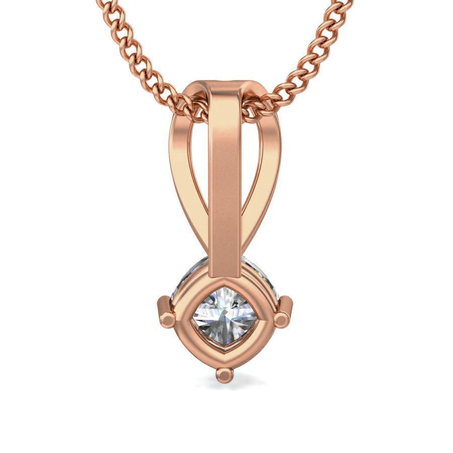 Solitaire Diamond Pendant 3dm stl render detail 3D print model_5