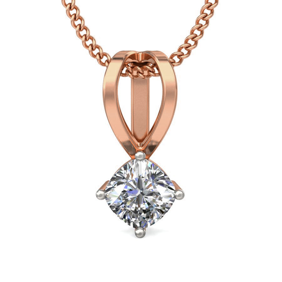 Solitaire Diamond Pendant 3dm stl render detail 3D print model_1