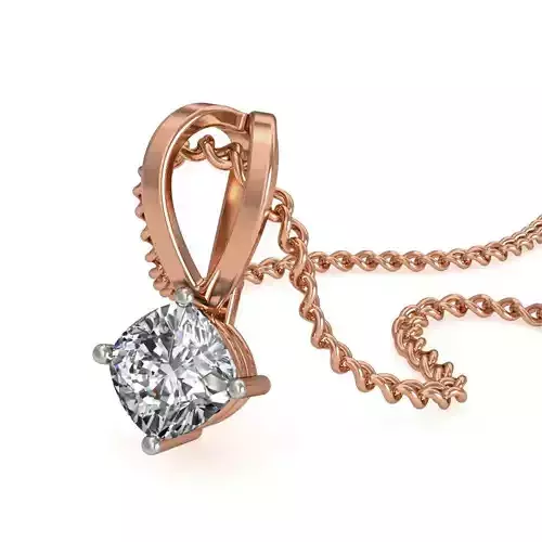Solitaire Diamond Pendant 3dm stl render detail 3D print model