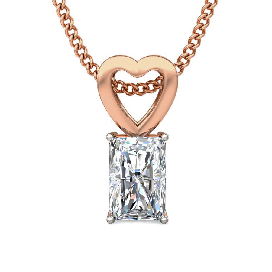 Solitaire Diamond Pendant 3dm stl render detail 3D print model_3