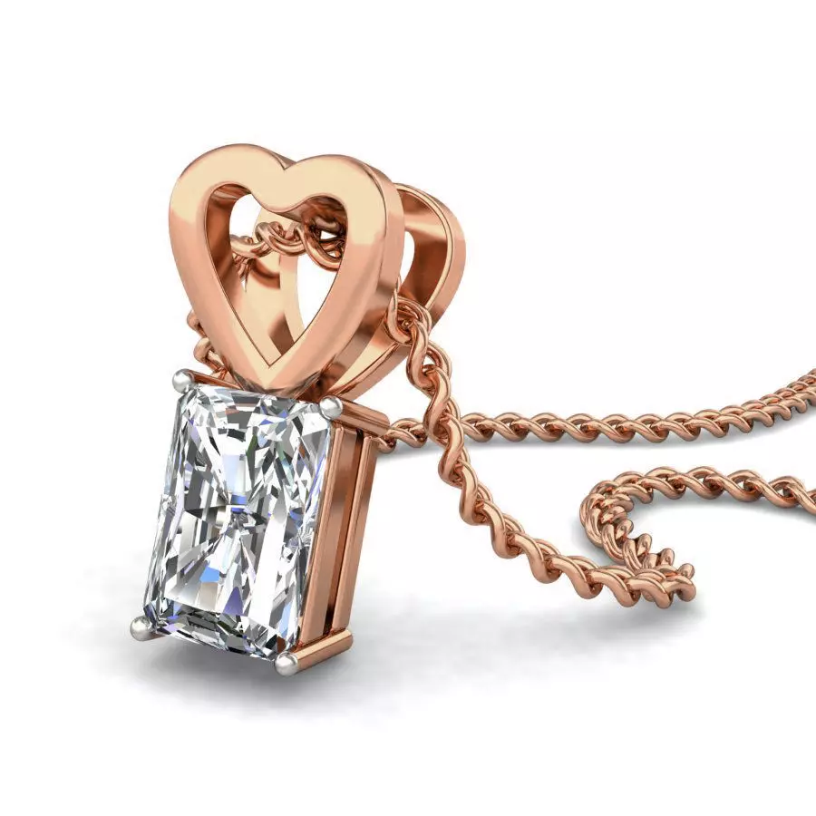 Solitaire Diamond Pendant 3dm stl render detail 3D print model_0