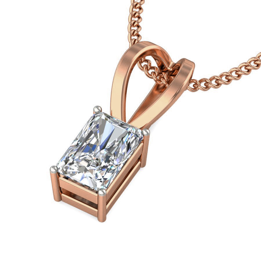 Solitaire Diamond Pendant 3dm stl render detail 3D print model_7