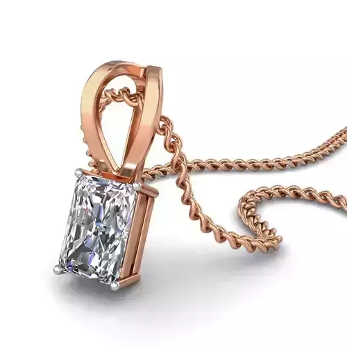 Solitaire Diamond Pendant 3dm stl render detail 3D print model