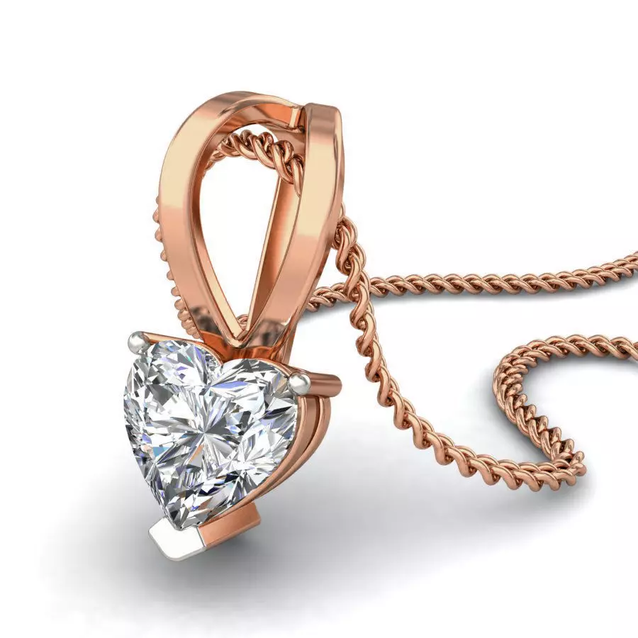 Solitaire Diamond Pendant 3dm stl render detail 3D print model_0