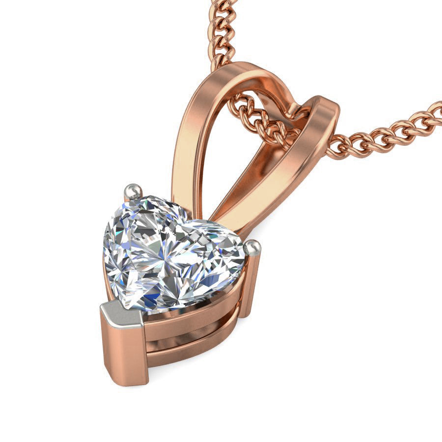 Solitaire Diamond Pendant 3dm stl render detail 3D print model_7