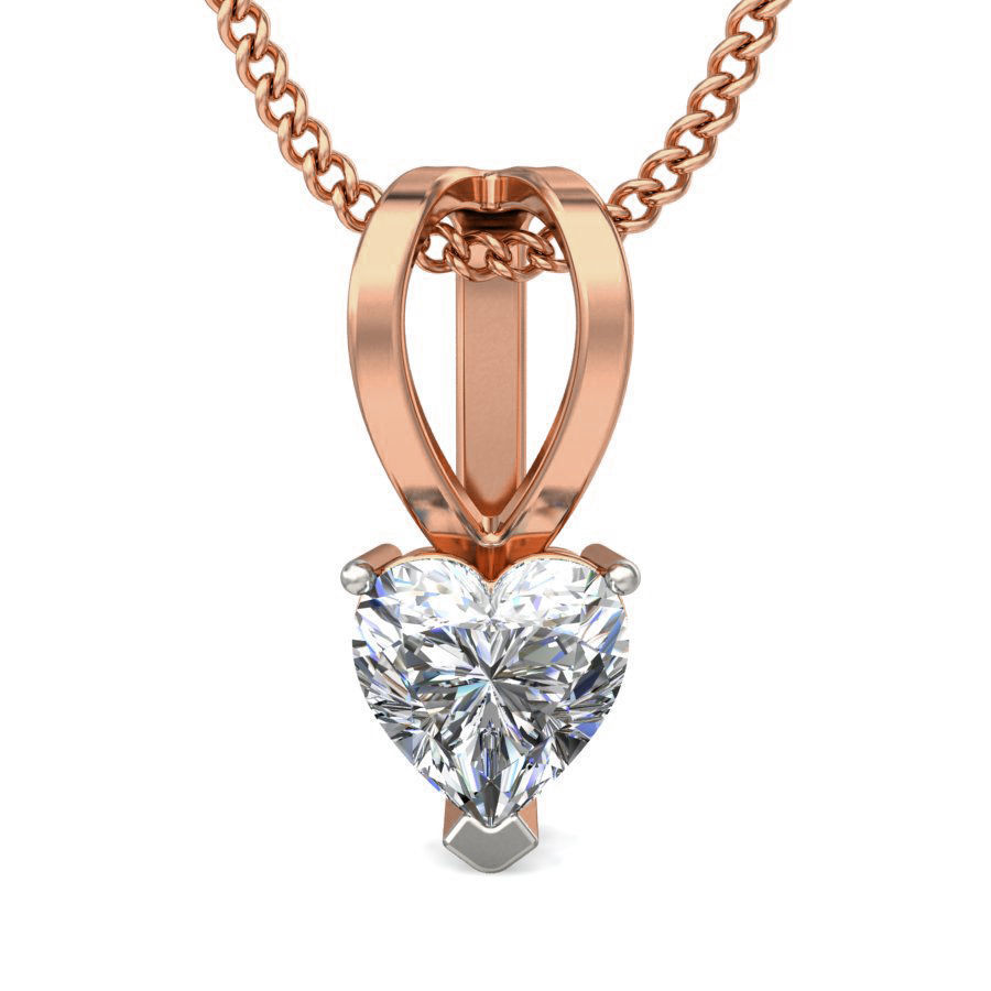 Solitaire Diamond Pendant 3dm stl render detail 3D print model_1