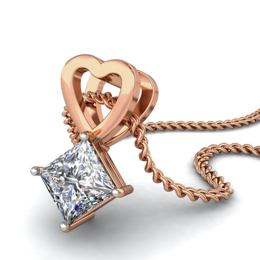 Solitaire Diamond Pendant 3dm stl render detail 3D print model_8