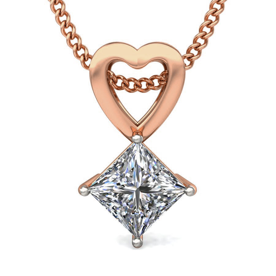 Solitaire Diamond Pendant 3dm stl render detail 3D print model_1