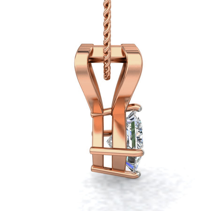 Solitaire Diamond Pendant 3dm stl render detail 3D print model_4