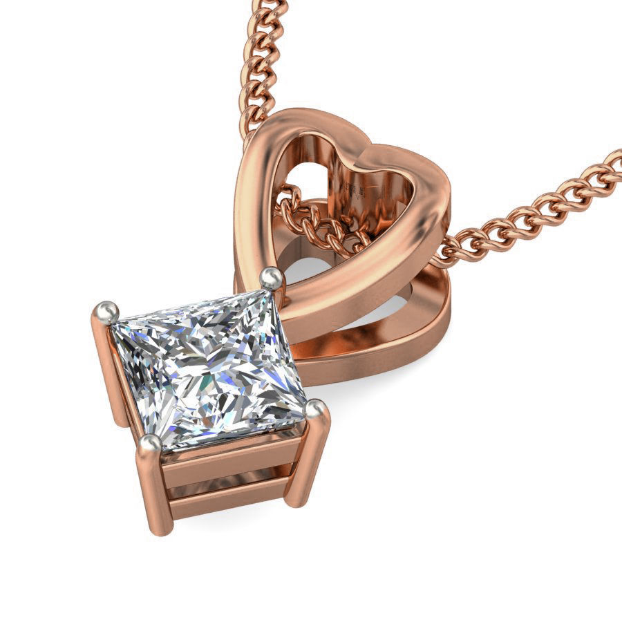 Solitaire Diamond Pendant 3dm stl render detail 3D print model_7