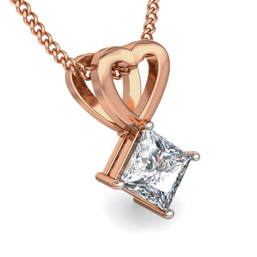 Solitaire Diamond Pendant 3dm stl render detail 3D print model_6